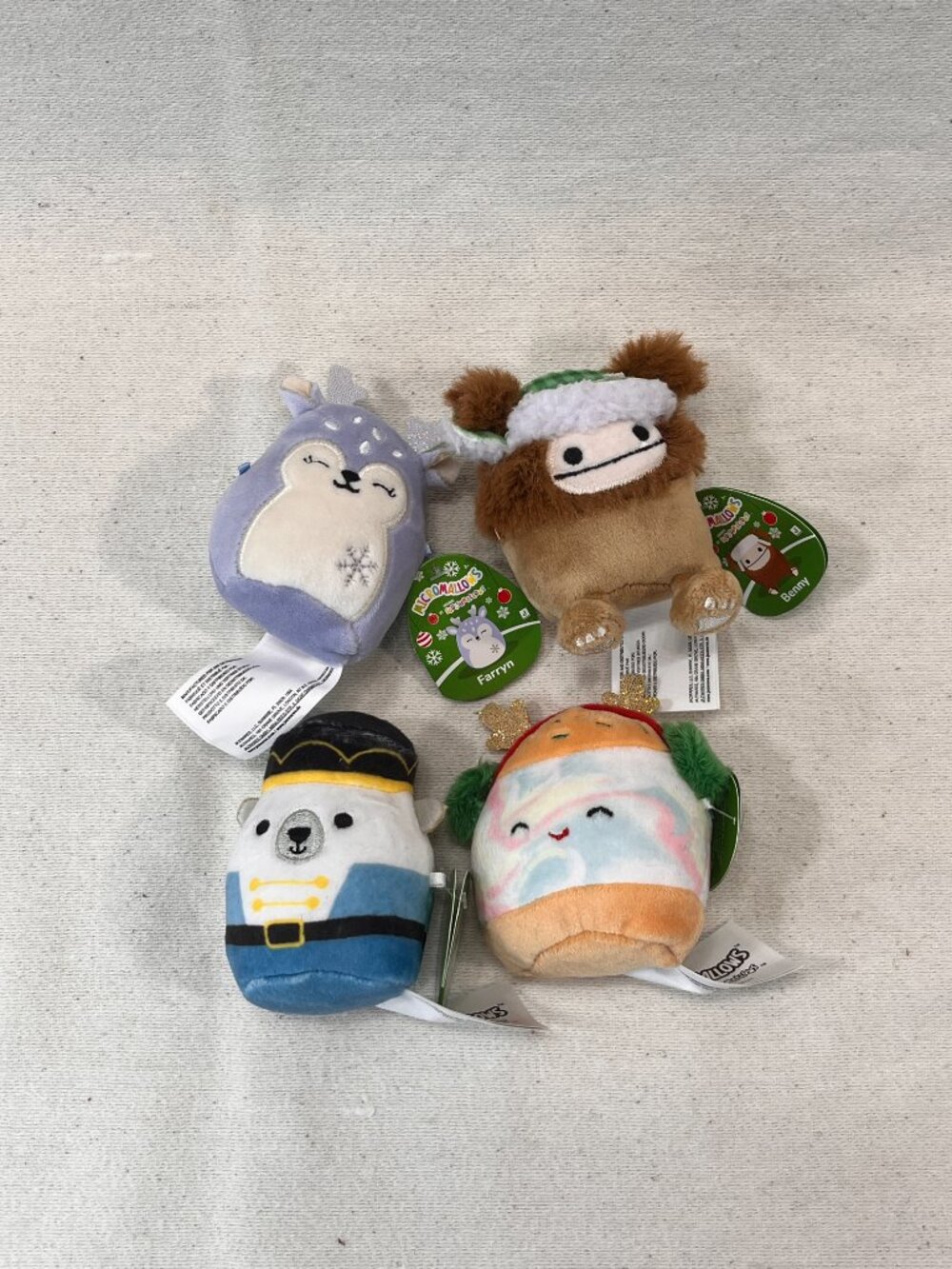 [4] Mini Squishmallows Micromallows GLEB BENNY MELIDY FARRYN Holiday Christmas
